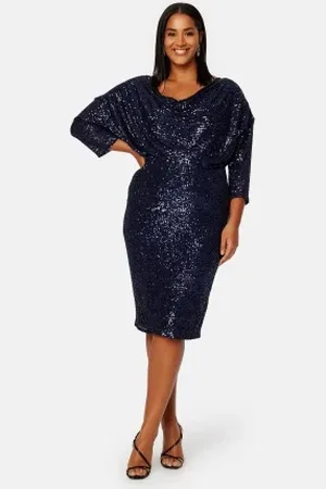 Goddiva Sequin Cowl Neck Midi Dress 48 (UK20)