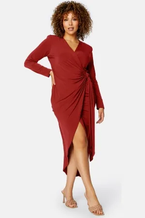 John Zack Long Sleeve Wrap Maxi Dress 52 (UK24)
