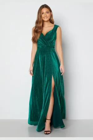 Goddiva Glitter Wrap Maxi Dress XL (UK16)