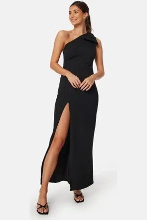 John Zack One Shoulder Bow Maxi Dress XXS (UK6)