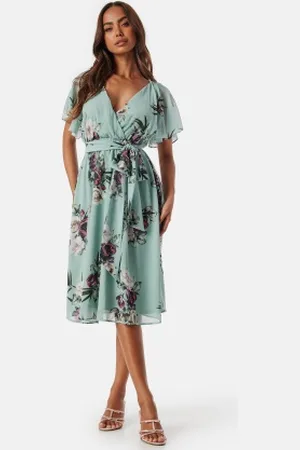 Goddiva Flutter Floral Midi Dress S (UK10)