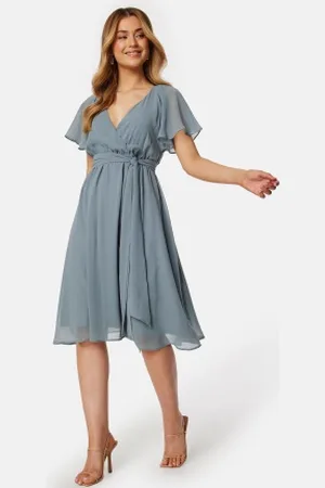 Goddiva Flutter Chiffon Midi Dress XS (UK8)