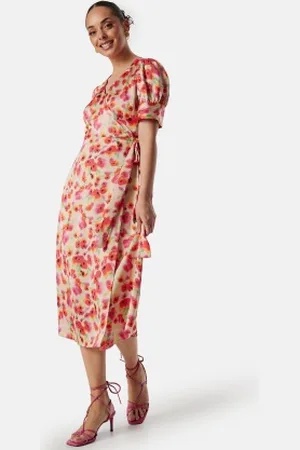 VILA Naria S/S Wrap Midi Dress 34
