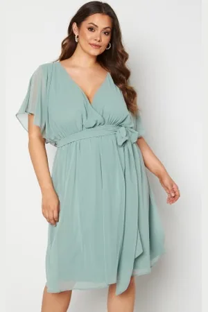 Goddiva Flutter Sleeve Chiffon Midi Dress 54 (UK26)