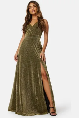 Goddiva Glitter Wrap Maxi Dress XS (UK8)
