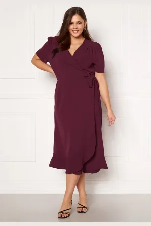 John Zack Short Sleeve Wrap Frill Curve Dress 44 (UK16)