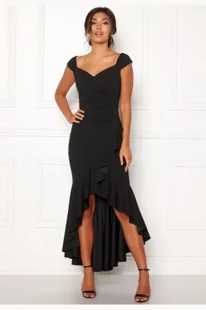 Goddiva Wrap Front Frill Dress S (UK10)