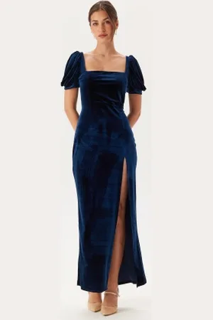 John Zack Velvet Puff Sleeve Maxi With S XXS (UK6)