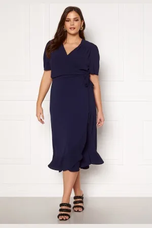 John Zack Short Sleeve Wrap Frill Curve Dress 52 (UK24)
