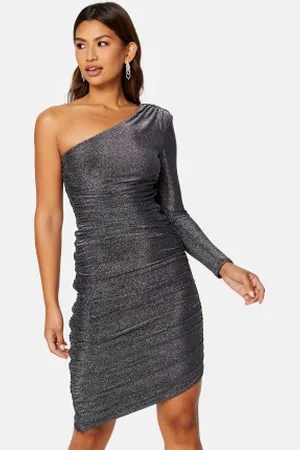 Goddiva One Shoulder Glitter Mini Dress XS (UK8)