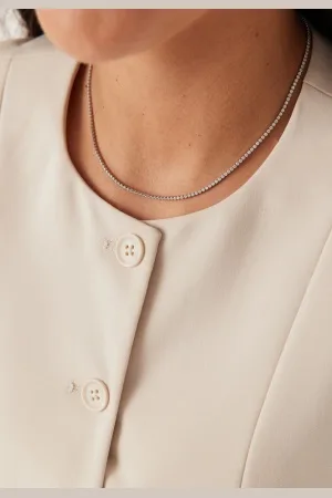 By Jolima Cloé Tennisnecklace Steel Onesize