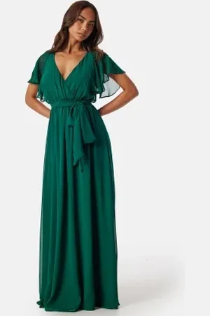 Goddiva Flutter Chiffon Maxi Dress XS (UK8)