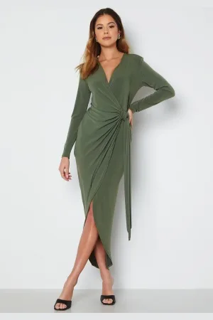 John Zack Long Sleeve Wrap Maxi Dress XXL (UK18)