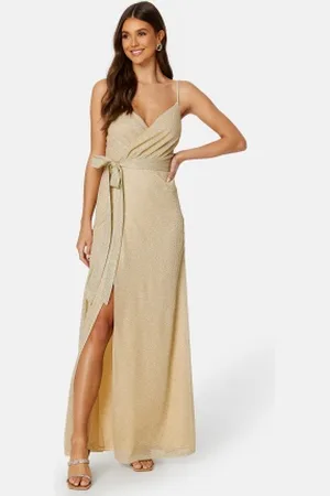 Goddiva Glitter Wrap Front Maxi Dress XXS (UK6)