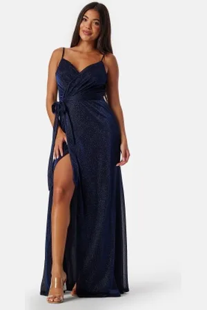 Goddiva Glitter Wrap Front Maxi Dress M (UK12)