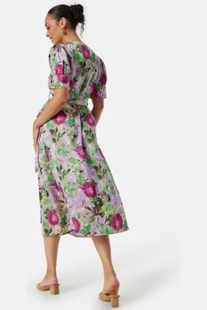 VILA Naria S/S Wrap Midi Dress 34