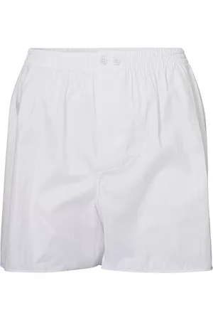 Zimmerli of Switzerland Merceriserad Cotton Boxer Shorts White Stripes