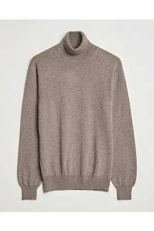 Piacenza Cashmere Miehet Poolopaidat - Cashmere Rollneck Sweater Brown