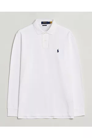 Ralph Lauren Miehet Pitkähihaiset - Custom Slim Fit Long Sleeve Polo White