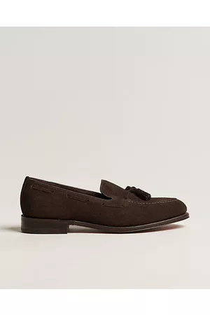 Loake Miehet Loaferit - Russell Tassel Loafer Chocolate Brown Suede
