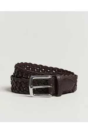 Ralph Lauren Miehet Vyöt - Leather Braided Belt Dark Brown