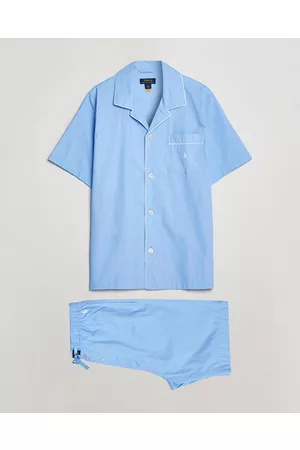 Ralph Lauren Miehet Setit - Cotton Short Pyajama Set Solid Austin Blue
