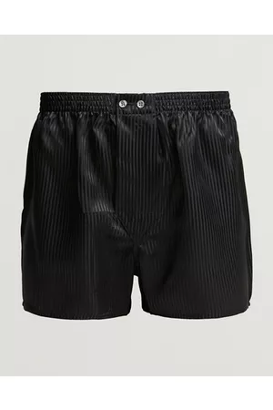DEREK ROSE Miehet Bokserit - Classic Fit Silk Boxer Shorts Black