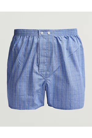 DEREK ROSE Miehet Bokserit - Classic Fit Cotton Boxer Shorts Blue