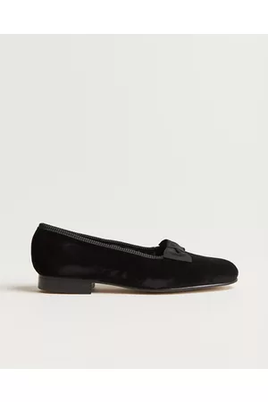 Bowhill & Elliott Miehet Loaferit - Opera Velvet Bow Pumps Black