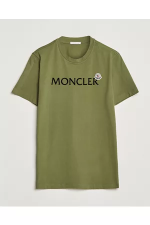 Moncler Miehet T-paidat - Lettering T-Shirt Military Green