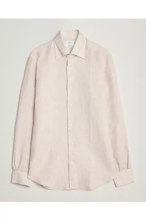 MAZZARELLI Miehet Kauluspaidat - Soft Linen Button Down Shirt Beige