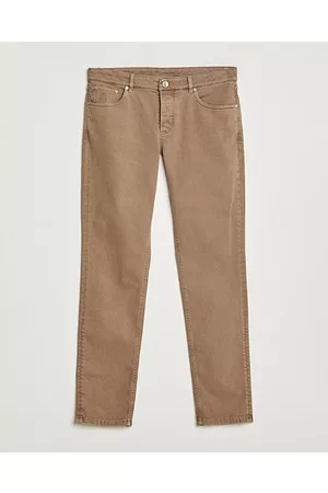Brunello Cucinelli Slim Fit 5-Pocket Pants Beige
