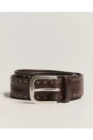 Orciani Miehet Vyöt - Hand Painted Leather Belt Dark Brown