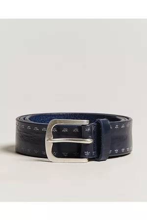 Orciani Hand Painted Leather Belt Navy