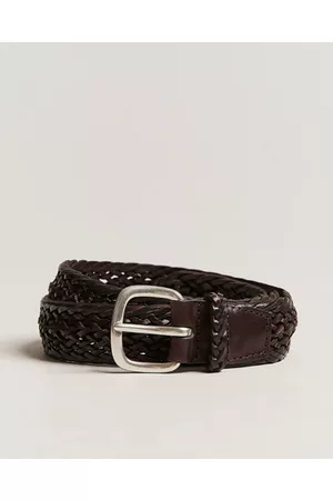 Orciani Miehet Vyöt - Braided Leather Belt 3,5 cm Dark Brown