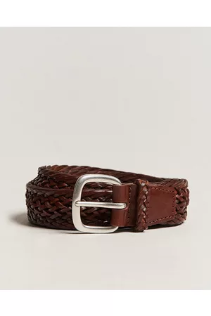 Orciani Braided Leather Belt 3,5 cm Cognac