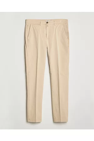 BRIGLIA Miehet Chinot - Tapered Fit Cotton Twill Stretch Chinos Beige
