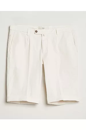 BRIGLIA Miehet Shortsit - Pleated Cotton Shorts Cream