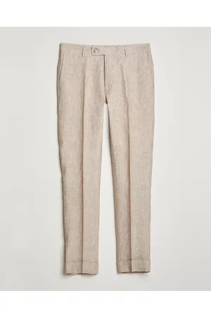 Morris Miehet Housut - Jack Linen Suit Trousers Beige
