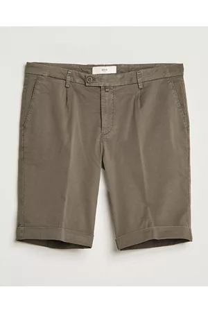 BRIGLIA Miehet Shortsit - Pleated Cotton Shorts Brown