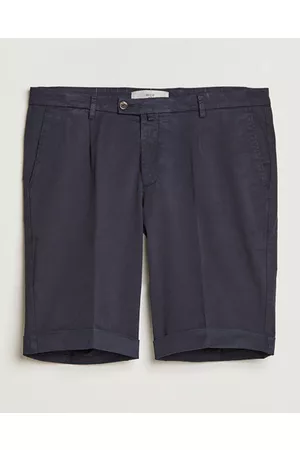 BRIGLIA Miehet Shortsit - Pleated Cotton Shorts Navy