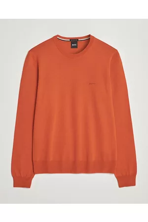 HUGO BOSS Miehet Neulepaidat - Botto Wool Knitted Crew Neck Sweater Dark Orange