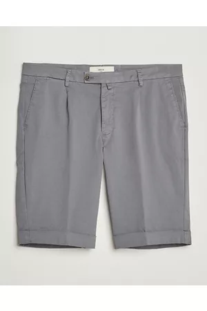 BRIGLIA Miehet Shortsit - Pleated Cotton Shorts Grey