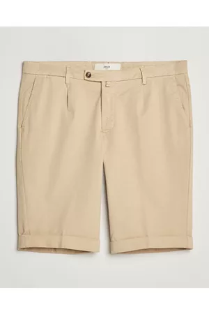 BRIGLIA Miehet Shortsit - Pleated Cotton Shorts Beige