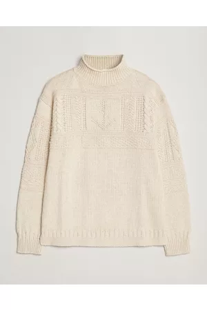 Ralph Lauren Miehet Neulepaidat - Knitted Fishermen Sweater Cream