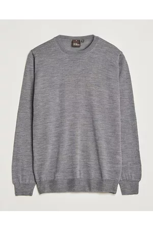 Oscar Jacobson Miehet Neulepaidat - Custer Merino Wool Roundneck Grey