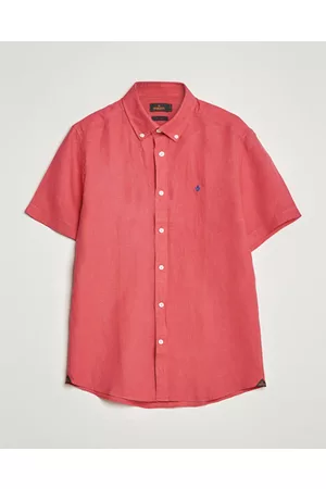 Morris Miehet Lyhythihaiset - Douglas Linen Short Sleeve Shirt Cerise