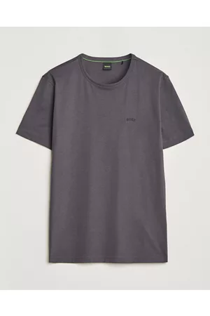 HUGO BOSS Miehet T-paidat - Curved Logo Crew Neck T-Shirt Dark Grey