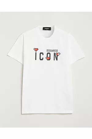 Dsquared2 Miehet T-paidat - Cool Fit Heart Icon Tee White