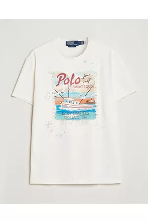 Ralph Lauren Miehet T-paidat - Graphic Logo Jerset Crew Neck T-Shirt Nevis White